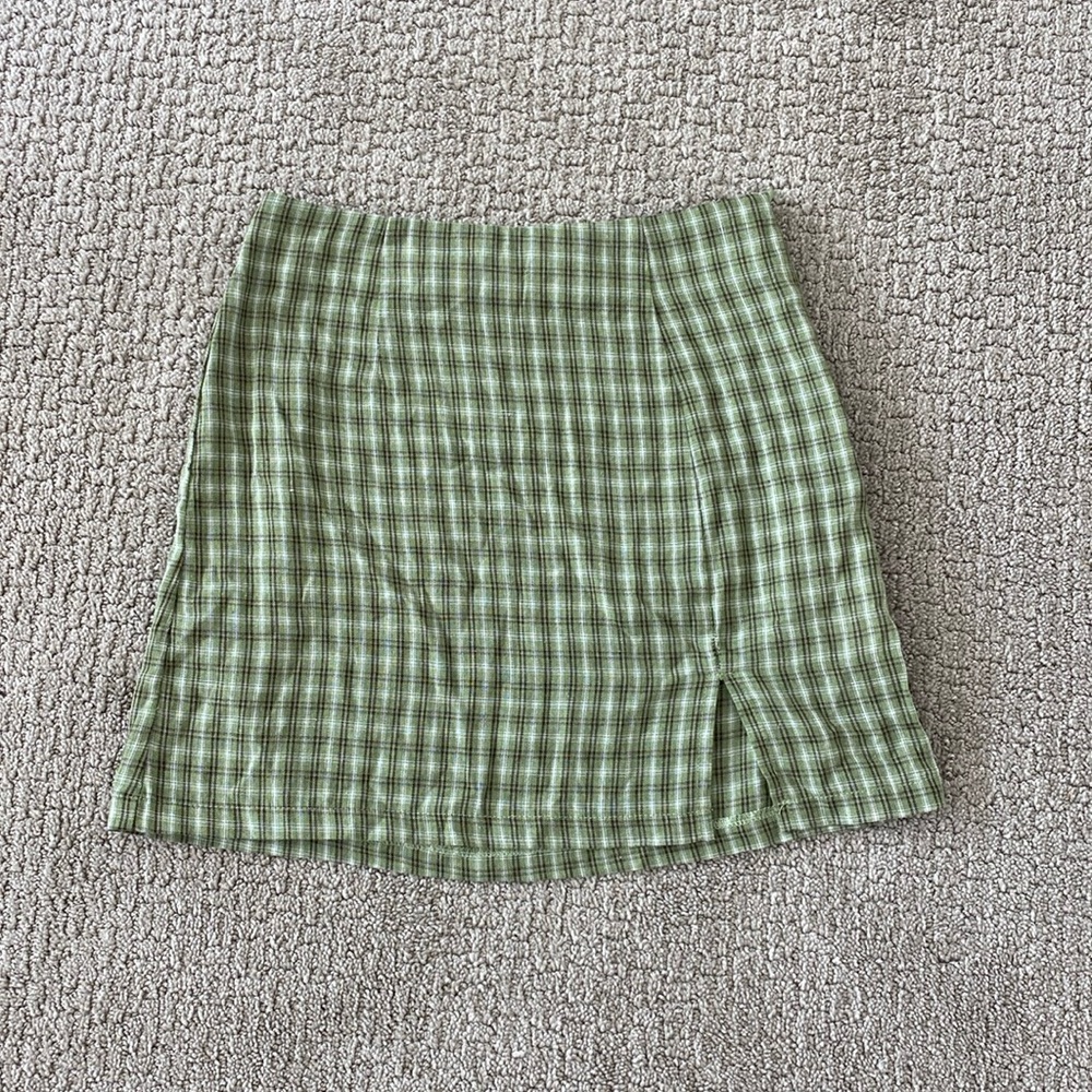 Princess Polly Green Plaid Mini Skirt (2)